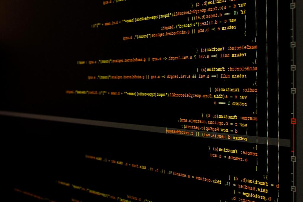 Software Development course with coding on screen